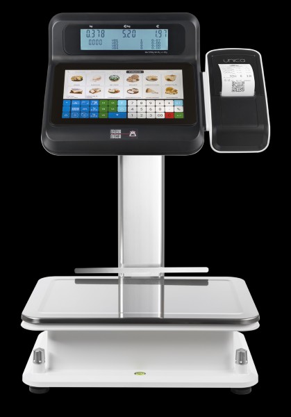 Bilancia da cucina digitale grigia rettangolare con scritta